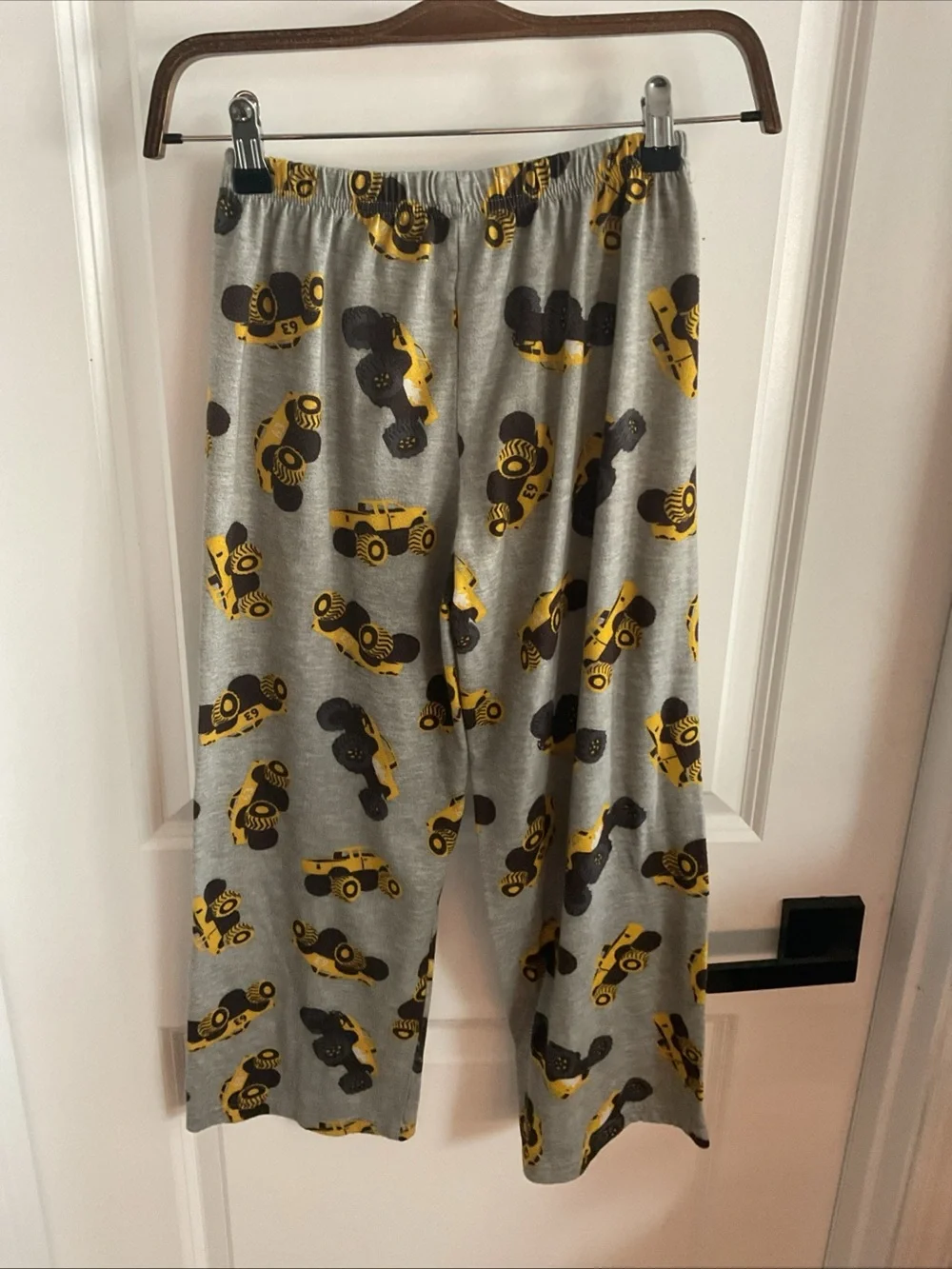 Carter's - Grey Pajama Pants with Yellow and Black Truck Print - Boys Size 10